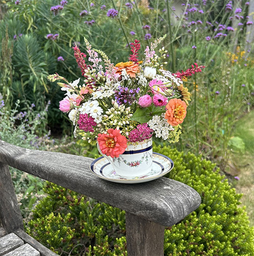 Teacup flower arrangement