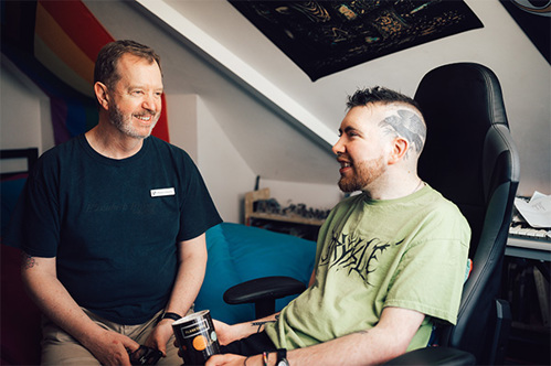 Rob with Patrick, a patient