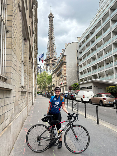 Bristol to Paris cyclist