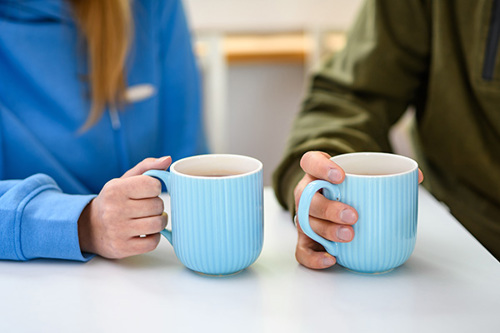 Sharing a cup of tea